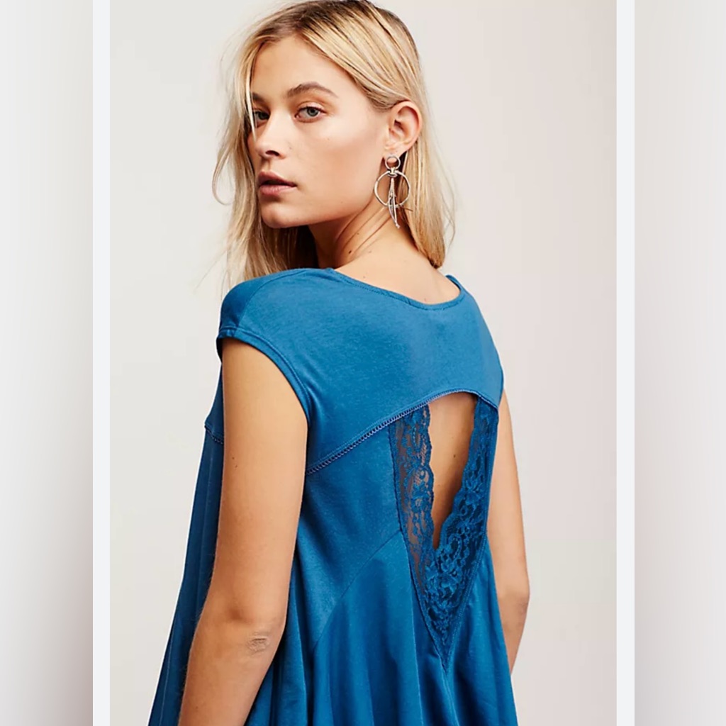 Fp X Caramel Top Color French Blue In An Oversized, Flowy Silhouette Size L